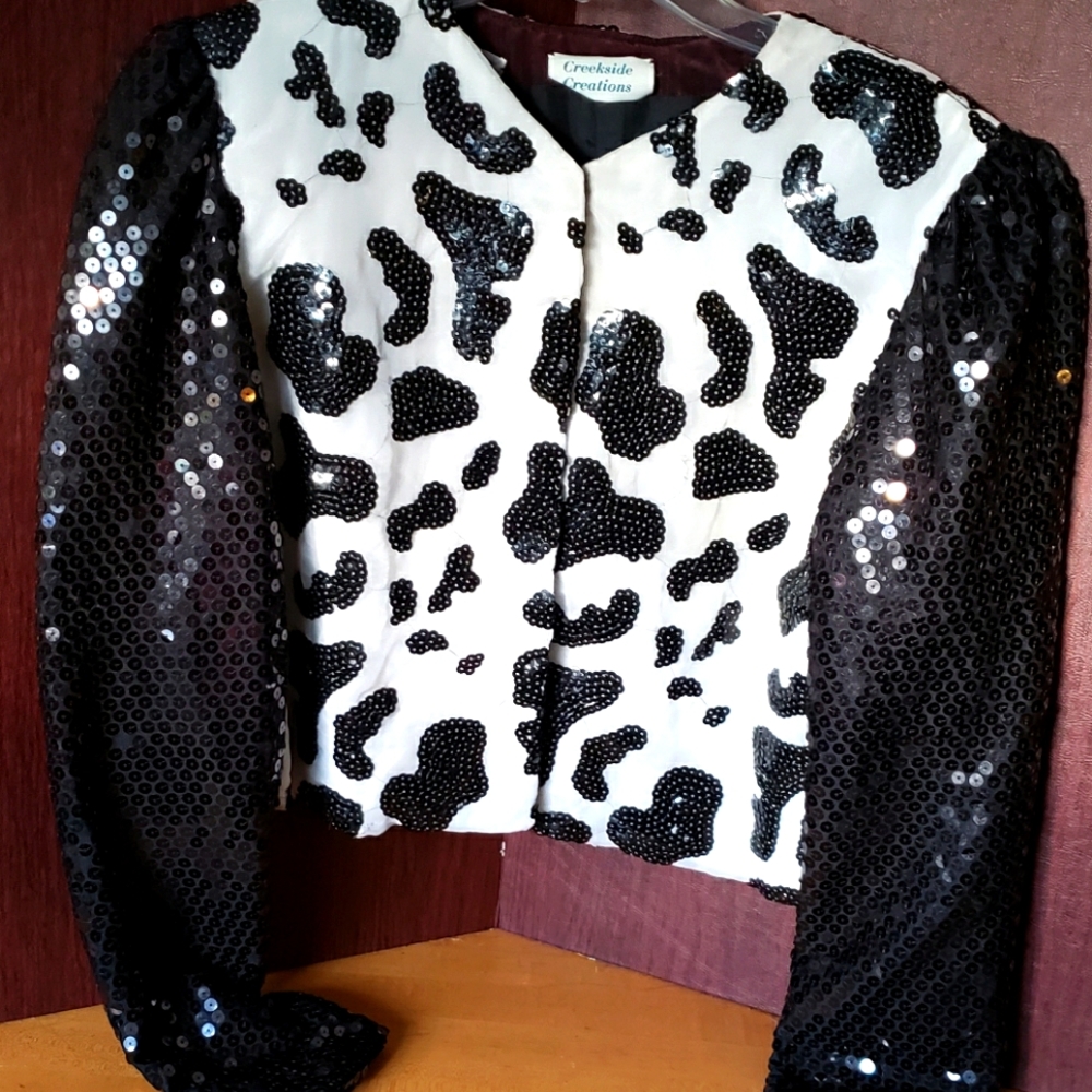 Sequined white/black jacket
